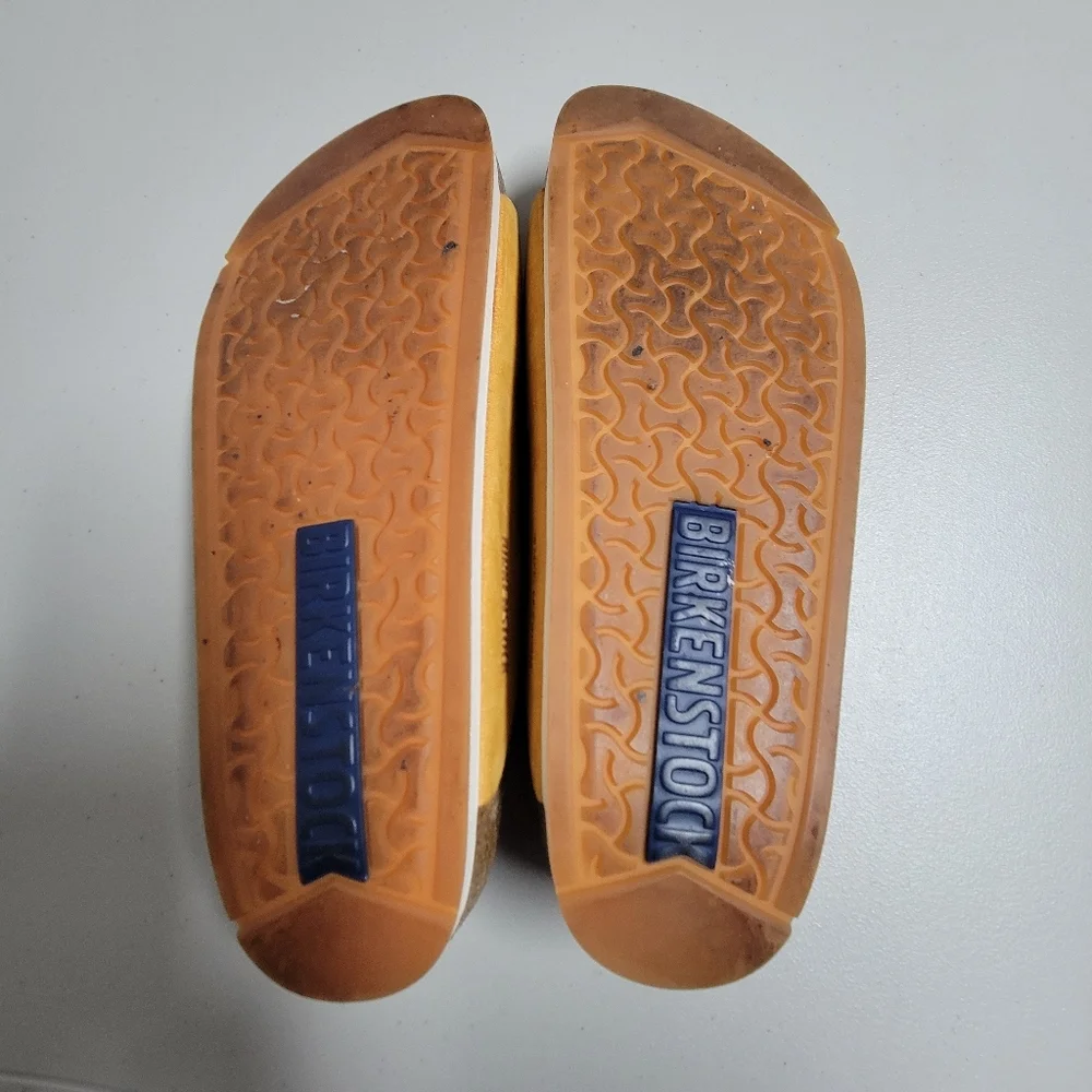 Birkenstock Arizona Soft Footbed Leather Sandals In Softy Orange Size 39. - Picture 10 of 11